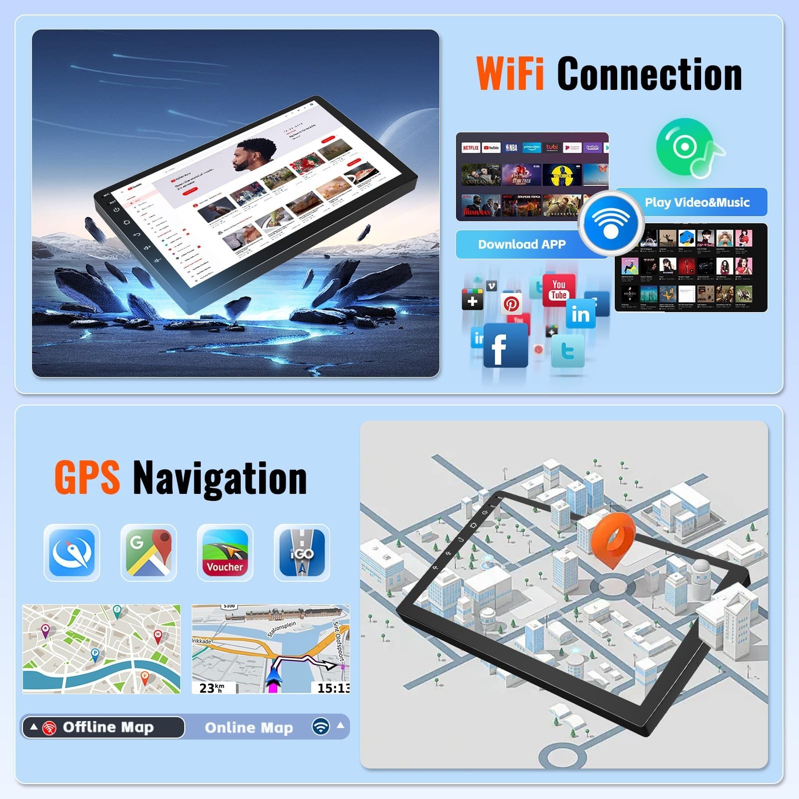2+64GB Android 15 Car Radio for Toyota Corolla 2014 2015 2016 Wireless CarPla…