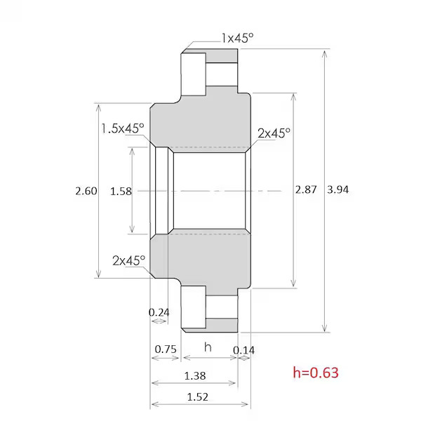 Hhip M39 X 4 Threaded Backplate/Adapter No Holes For 4″ Lathe Chucks 3900-3306