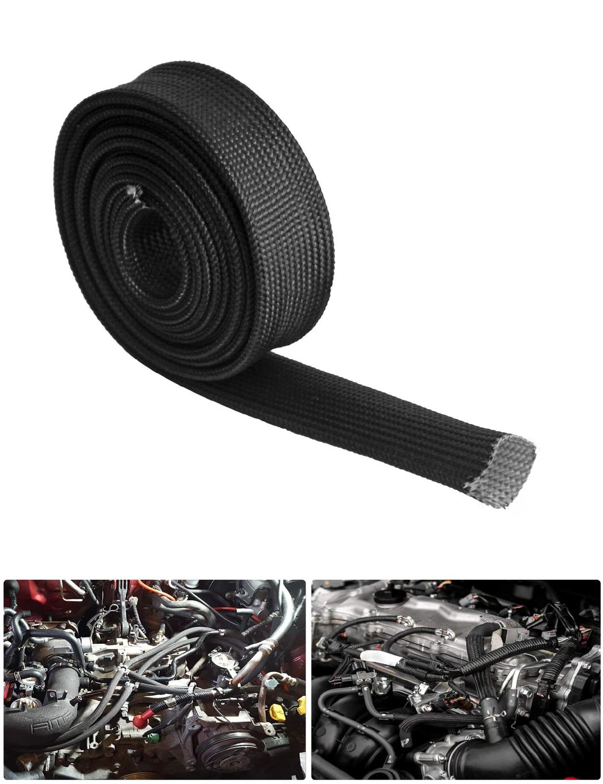 Heat Shield Sleeve for Fuel Line, Spark Plug Wires & Auto Hose – 2500°F
