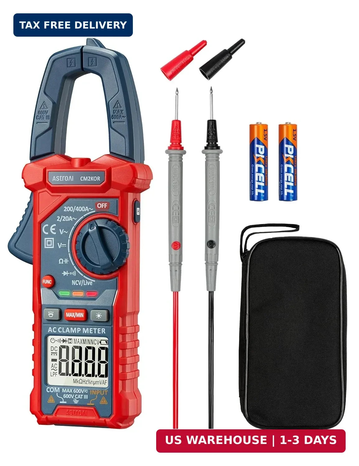 Digital Clamp Meter Multimeter 2000 Counts Amp Voltage Tester Auto-rangi