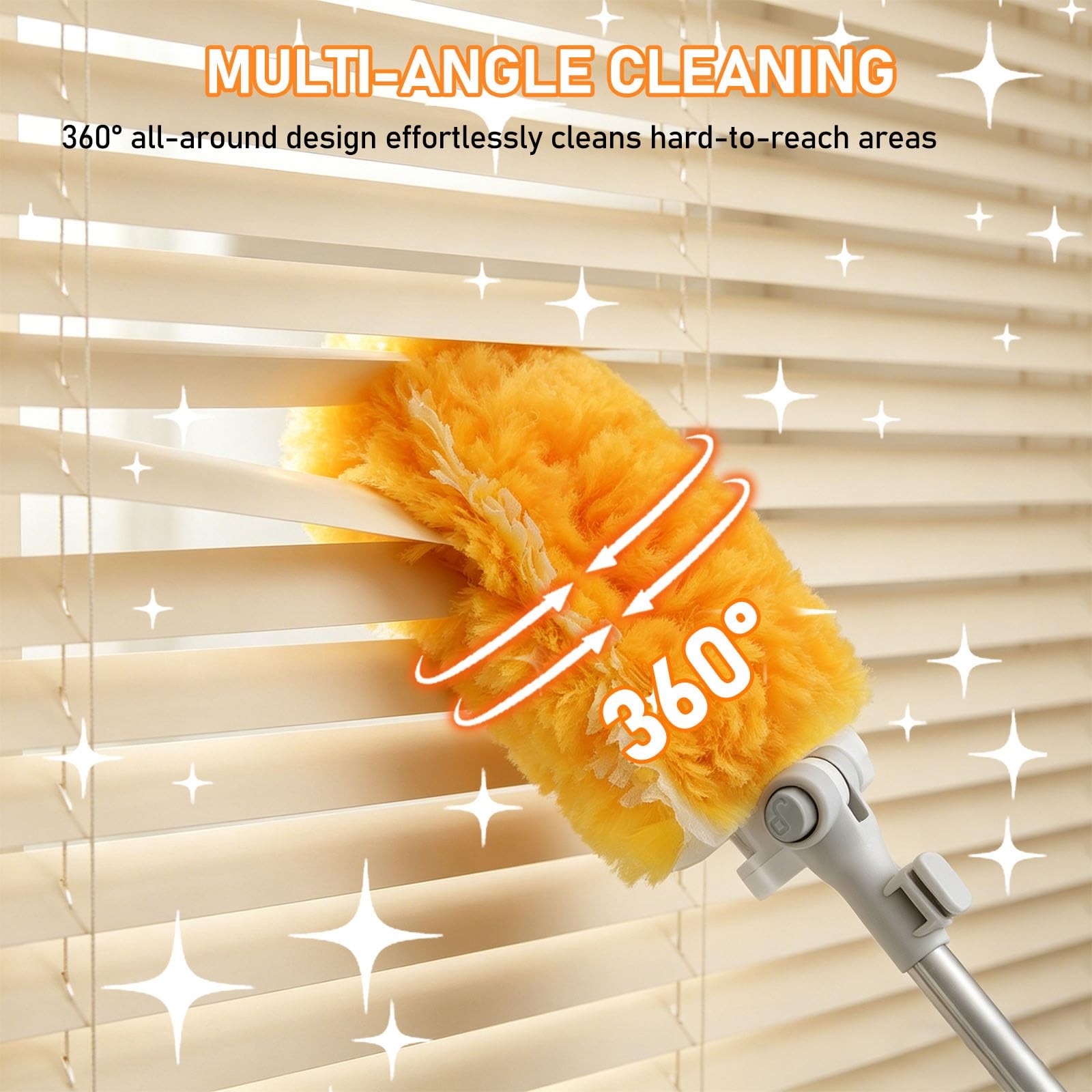 SetSail 6 ft Extendable Duster Handle with 20 Refills, 6 ft, Orange