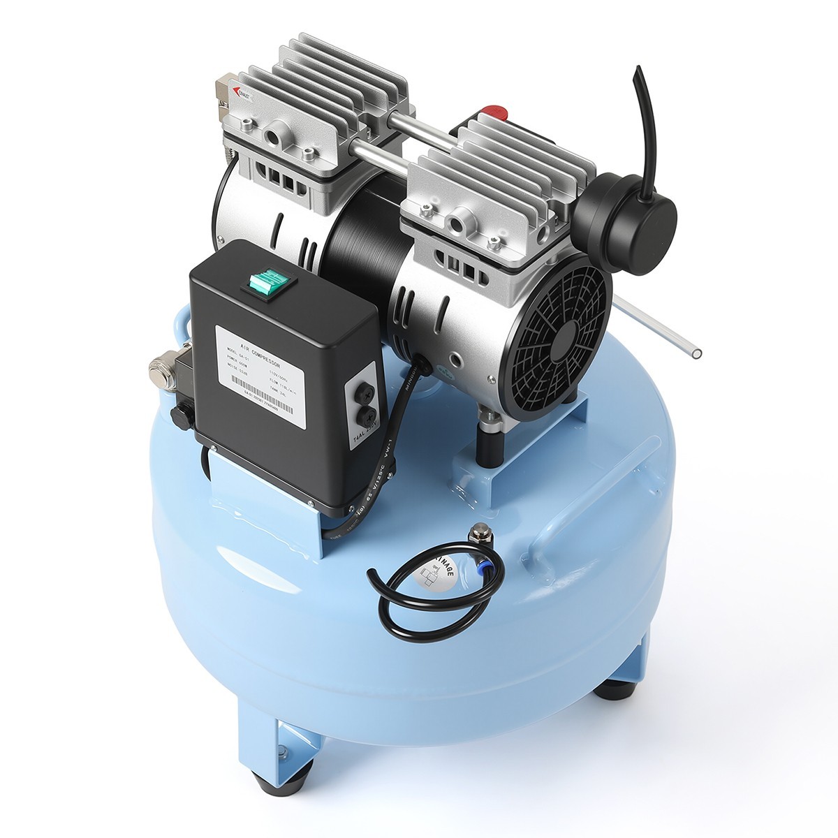 Compresor de aire silencioso médico dental libre de aceite 24L/40L tanque