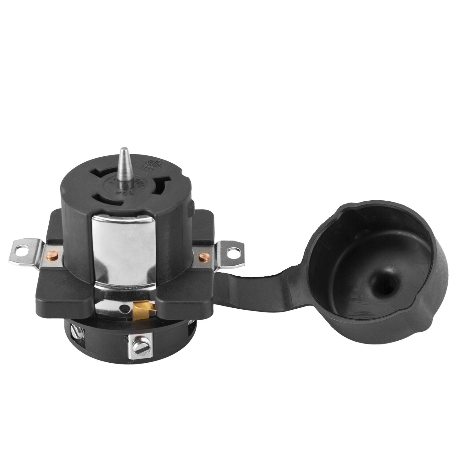 50Amp SS2-50R locking connector with Pin, 50Amp 125/250V Female, Black