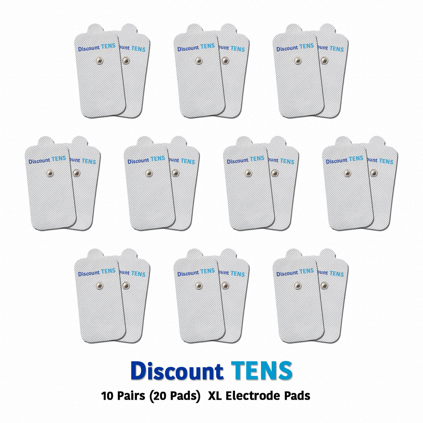 DISCOUNT TENS Premium XL Snap Electrode Pads-10 Pairs (20 Pads) 2″x4″