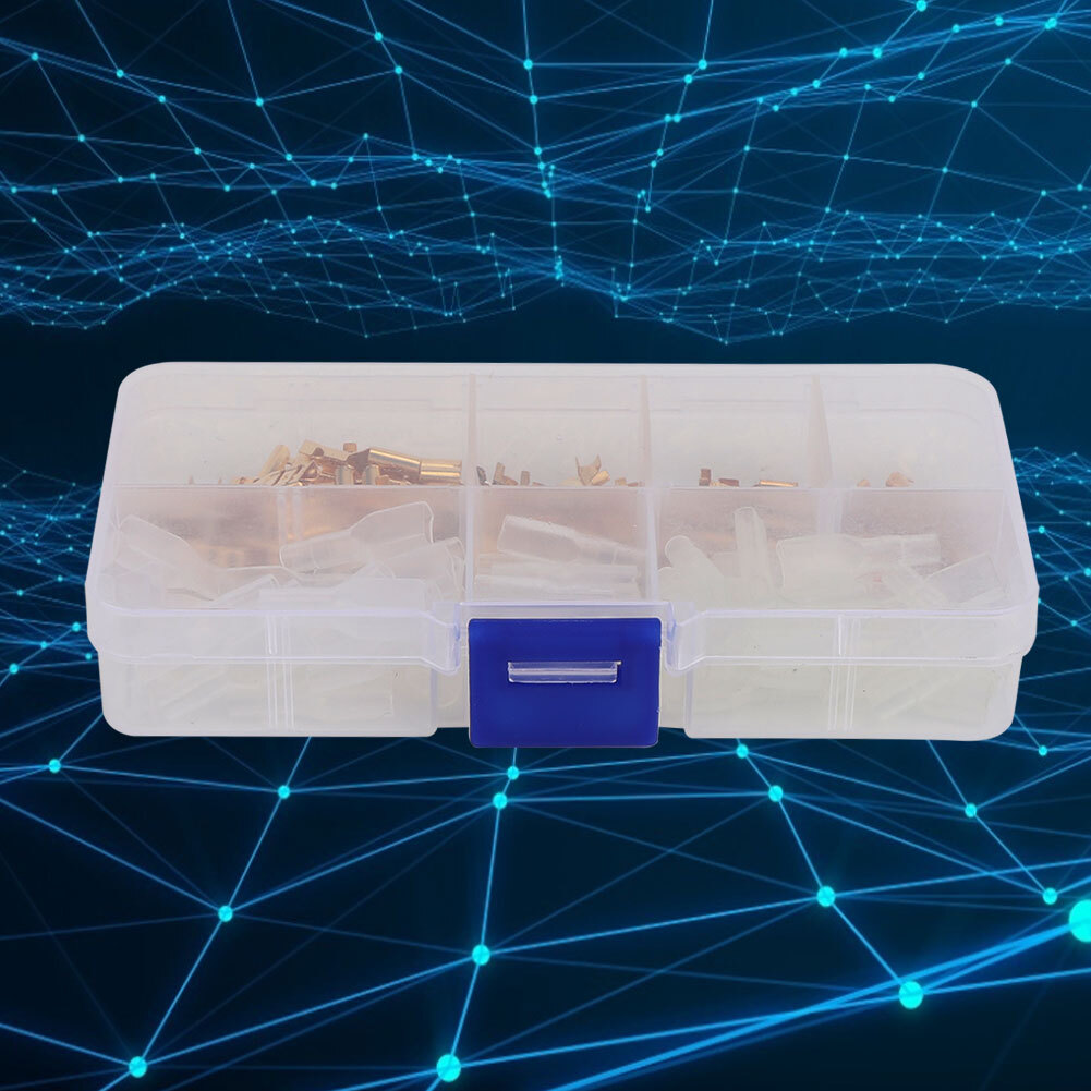 120Pcs 6.3mm 4.8mm 2.8mm Gold Copper Wire Terminal Connector Kit With Sleeve