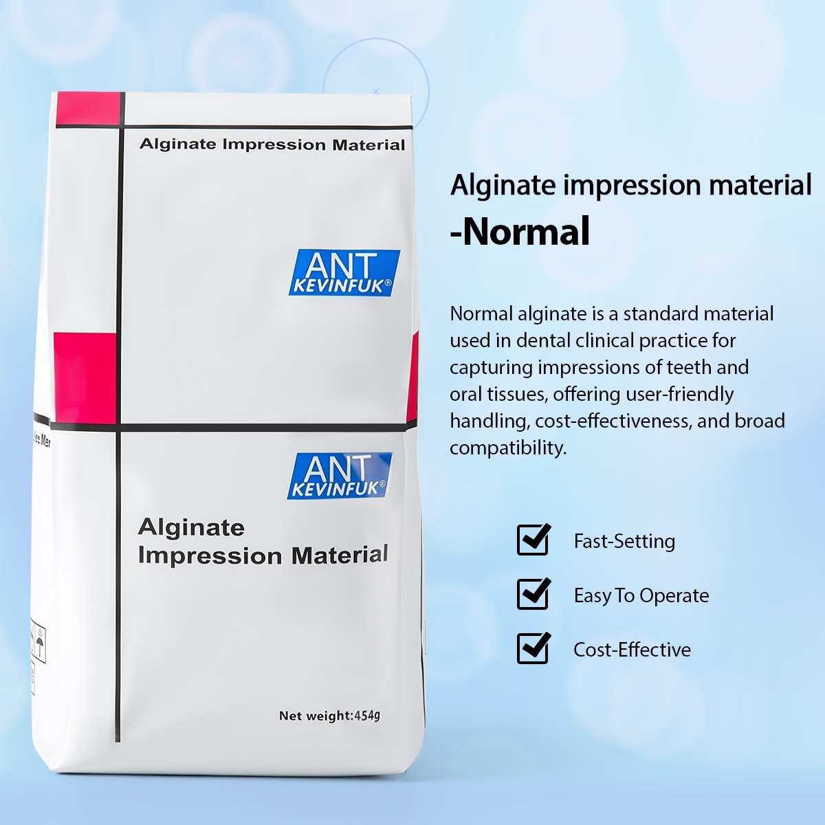 6 x Dental Chromatic Normal Set Dust Free Impression Material Alginate Dental