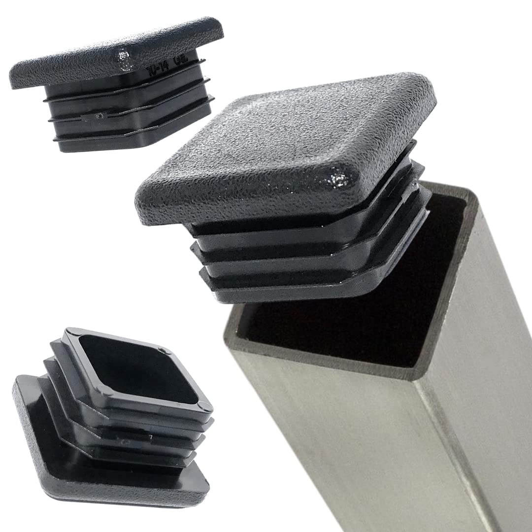 20 PCS 1 Inch 1014 Gauge Durable Polyethylene End Caps Black Plastic Plugs