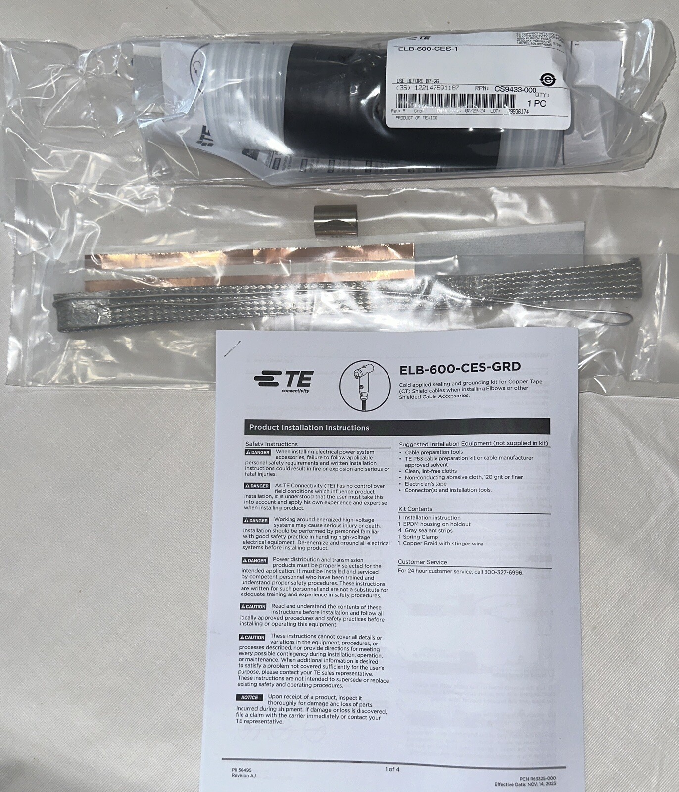 TE Connectivity Raychem ELB-600-CES-GRD-1 Cold Applied Elbow Seal unit price