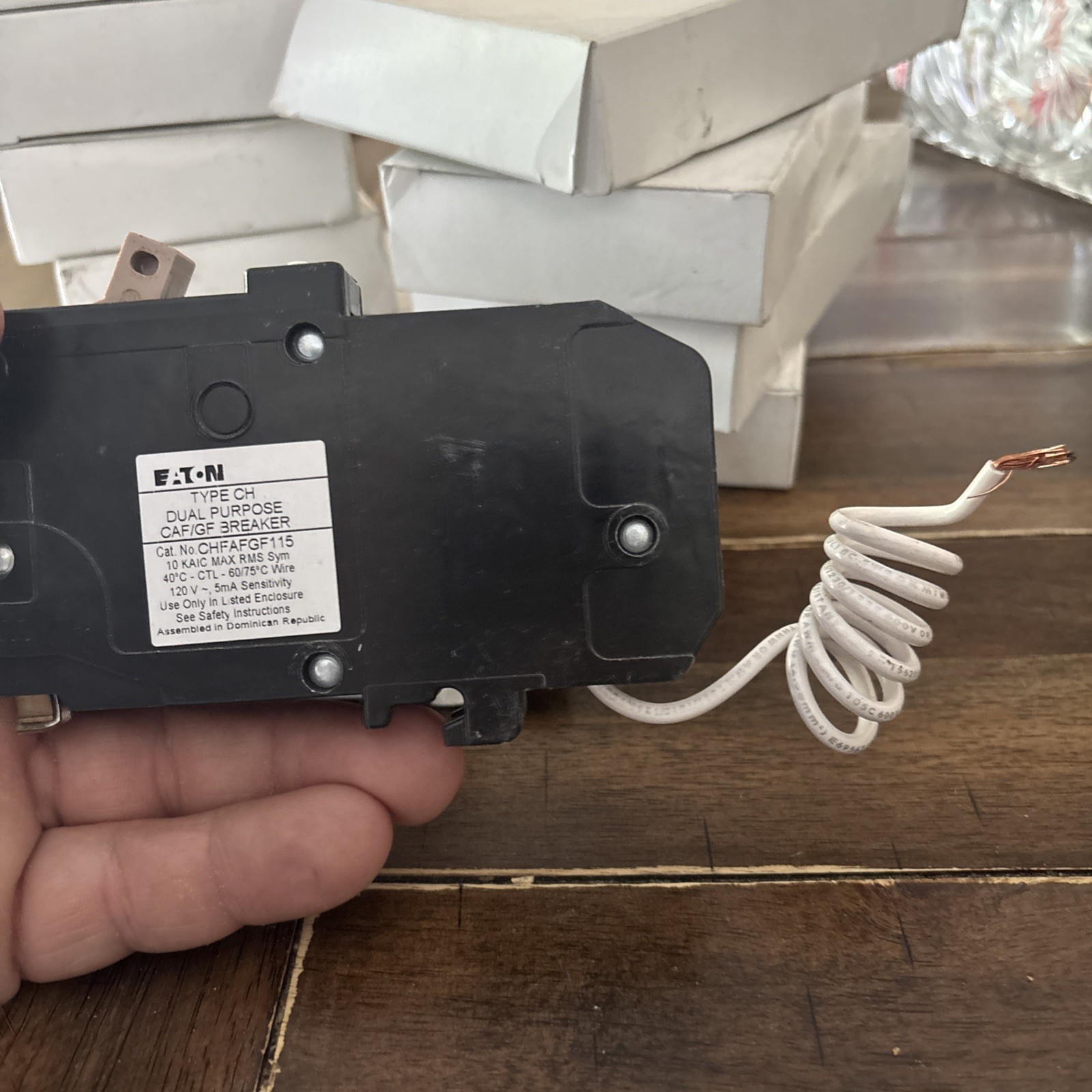 Eaton CH 15A Arc Fault/Ground Fault Circuit Breaker (CHFAFGF115 pigtail 10 Avail