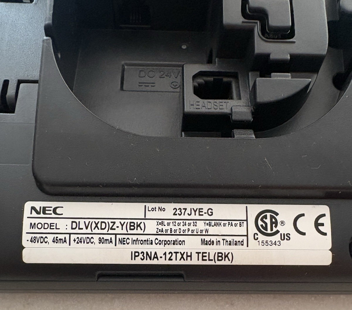 NEC IP3NA-12TXH TEL(BK) DLV(XD)Z-Y(BK) 0910044 UX5000 Phone Black 90Day Warranty