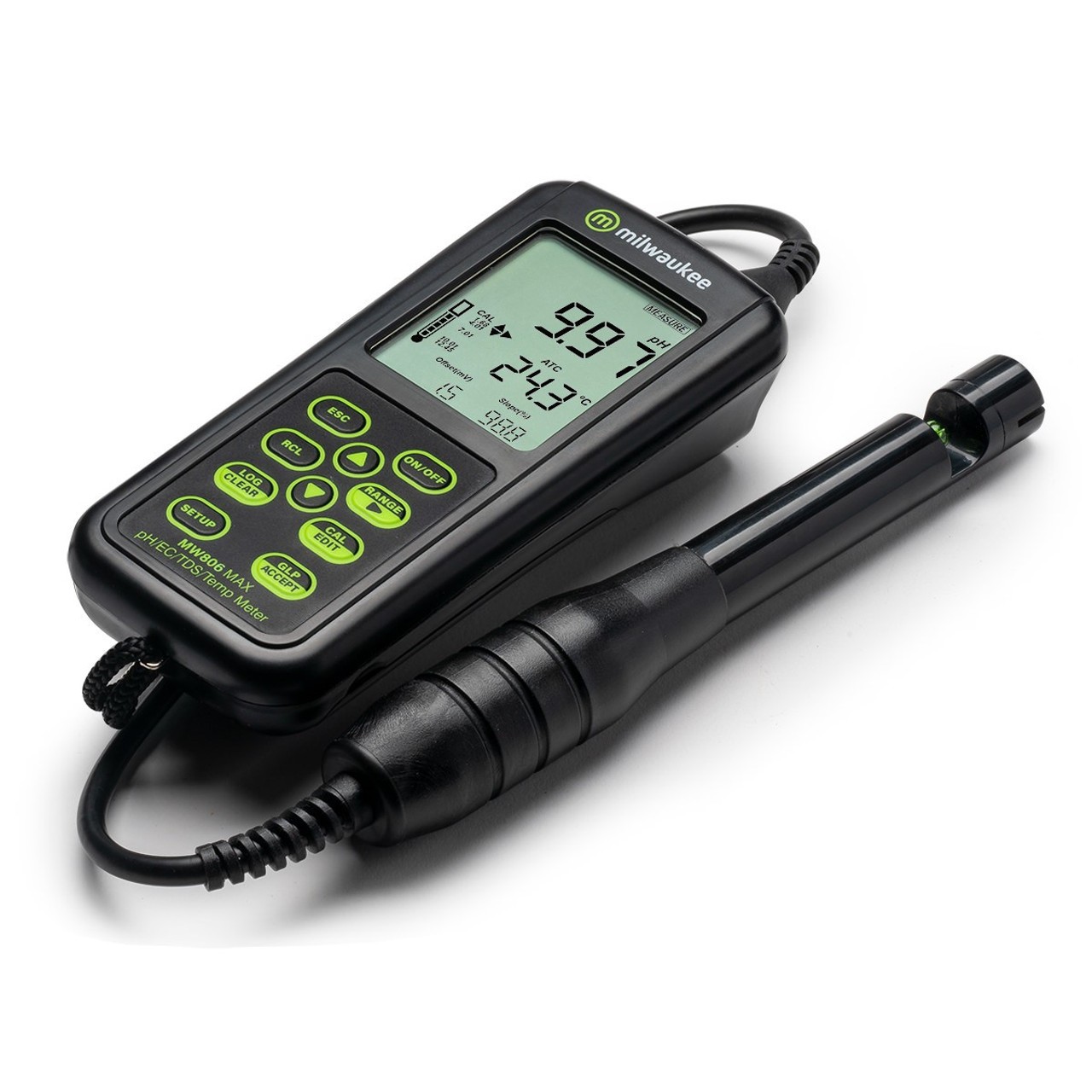 Milwaukee MW806 MAX 4-in-1 pH/EC/TDS/Temp. Combo Meter with ATC,