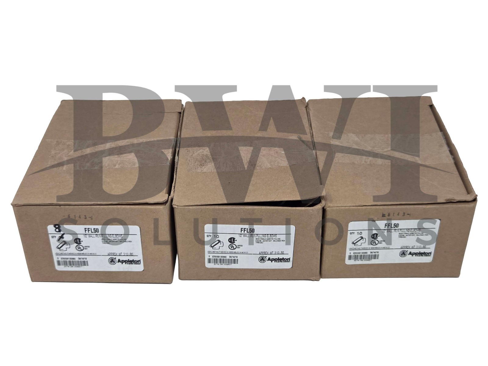 NEW Appleton FFL50 Malleable Iron Pulling Elbows 1/2 IN Female-Female Lot of 28