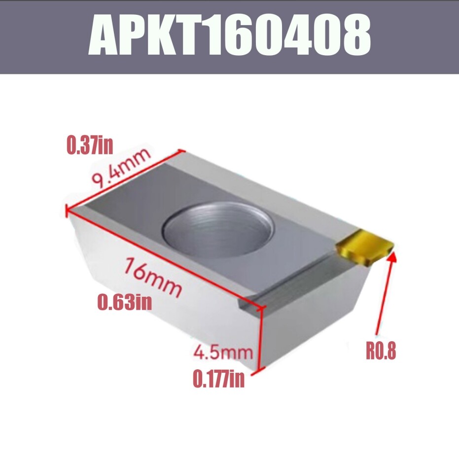 2PC APKT160408 MCD Carbide Milling Inserts For Acrylic, Copper, Aluminum alloy
