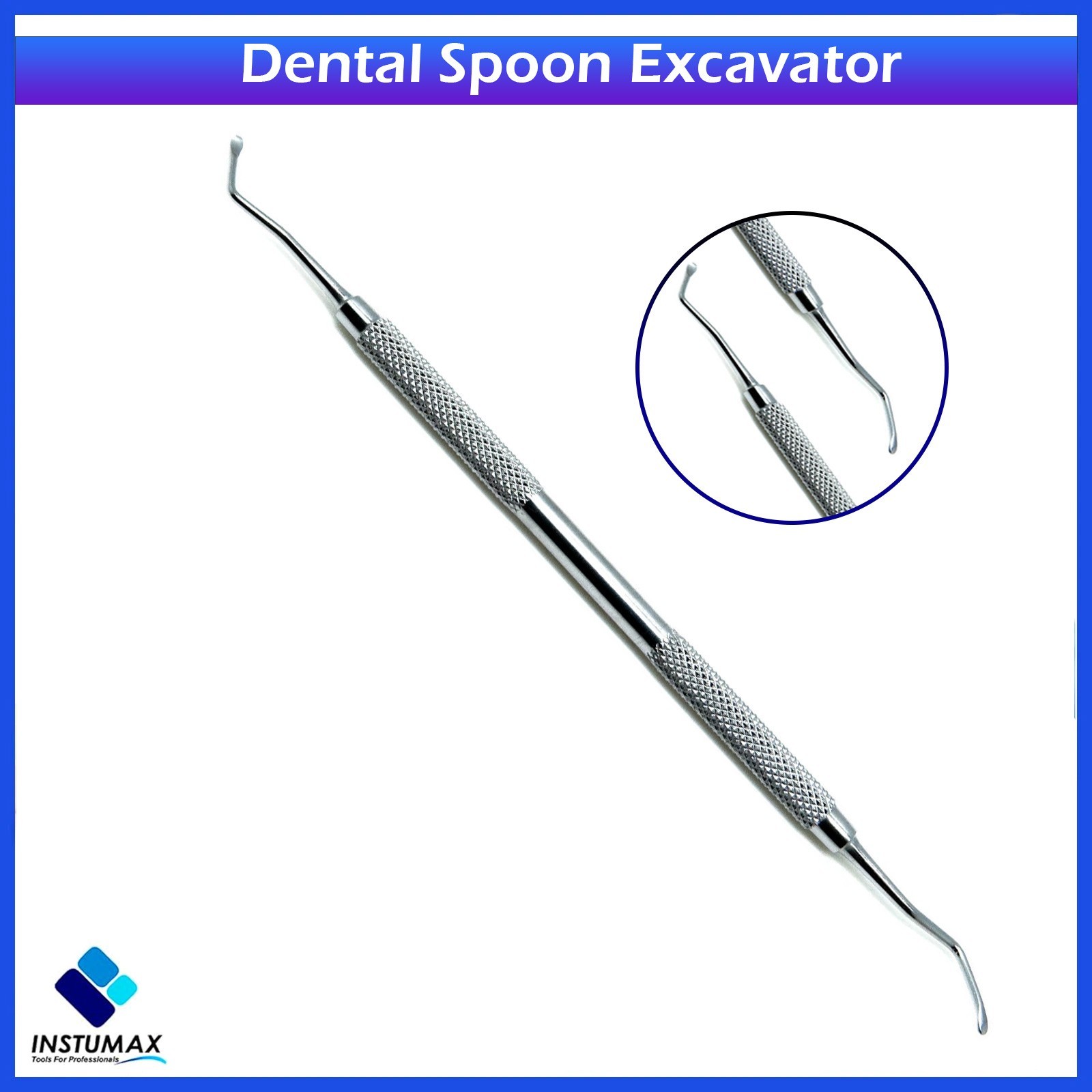 Set of 3 Dental Spoon Excavator Double Ended Surgical Surgery Instruments
