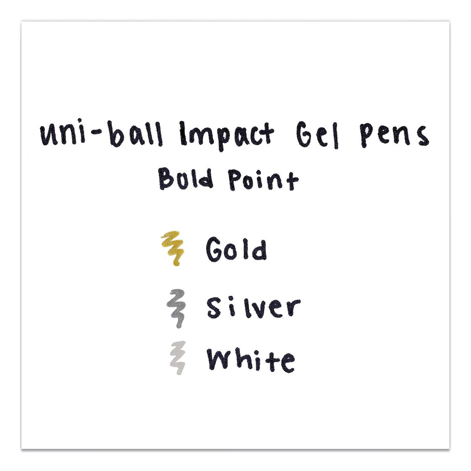 Uni-ball Impact Gel Pens Bold Point 1.0mm Assorted Metallic 3 Count