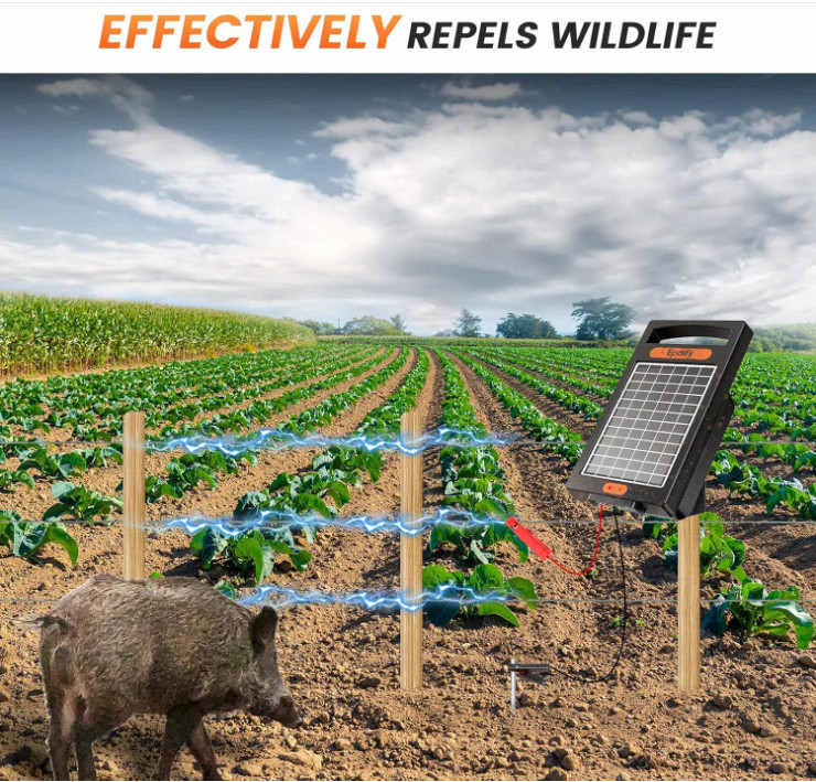 24-Hour Solar Electric Fence Charger, 0.18J, 10-Mile for Livestock | Portable