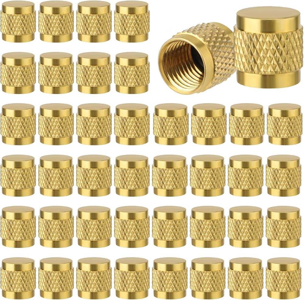 50 Pcs 1/4Inch Brass Flare Solid Brass Caps with O Seal 7/16-20UNF Thread NEW US