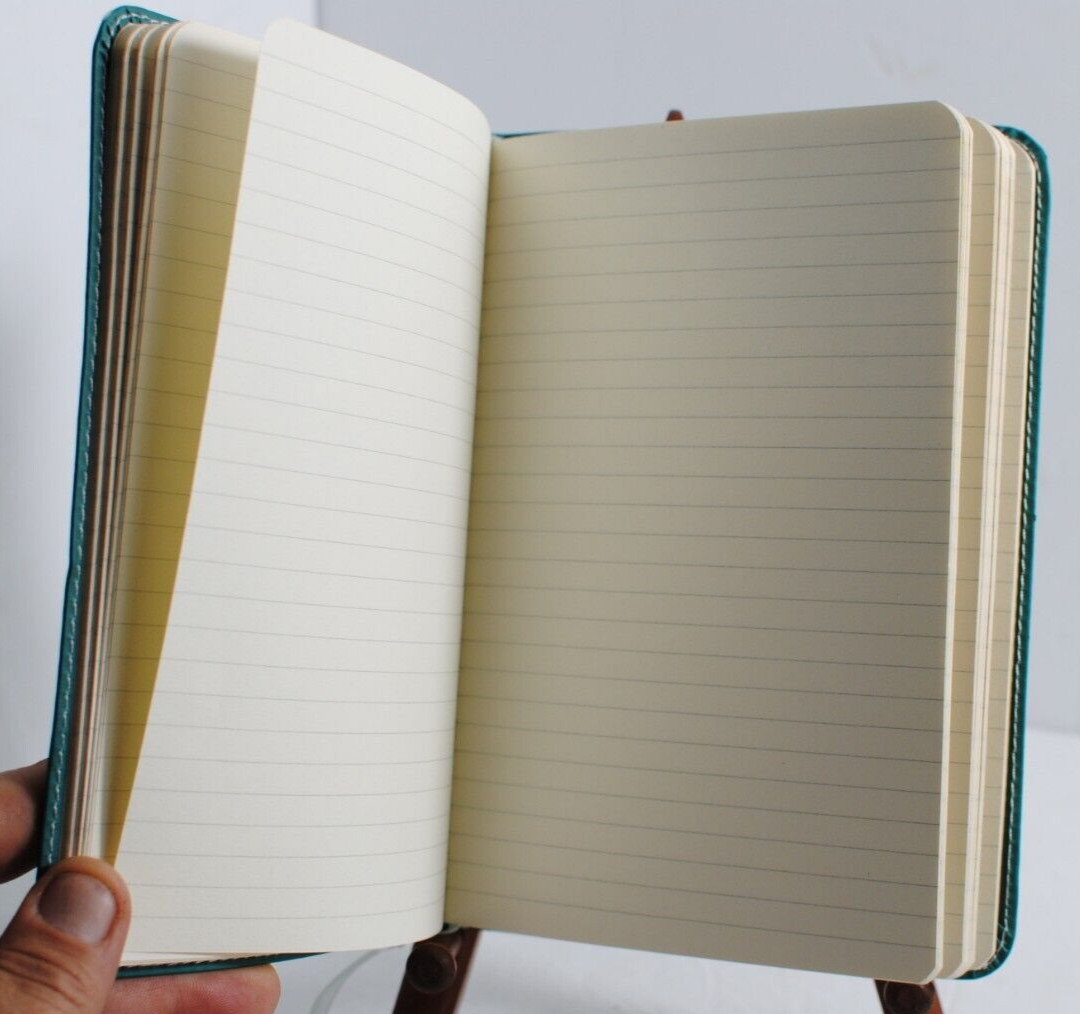 Piccadilly Blank Turquoise Blue Faux Leather Journal Notebook w Bookmark – NEW