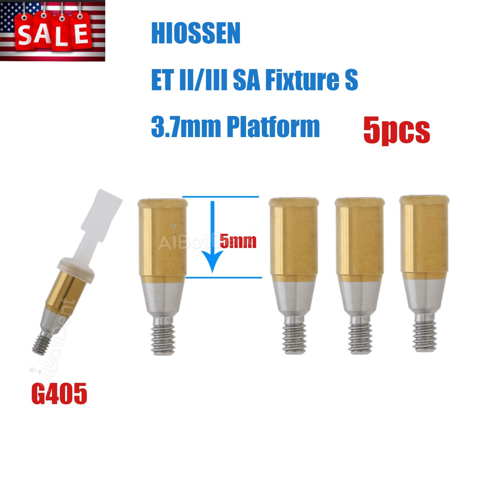 US Dental Overdenture Locator Implant Abutment for Zimmer/Hiossen Male Caps Tool