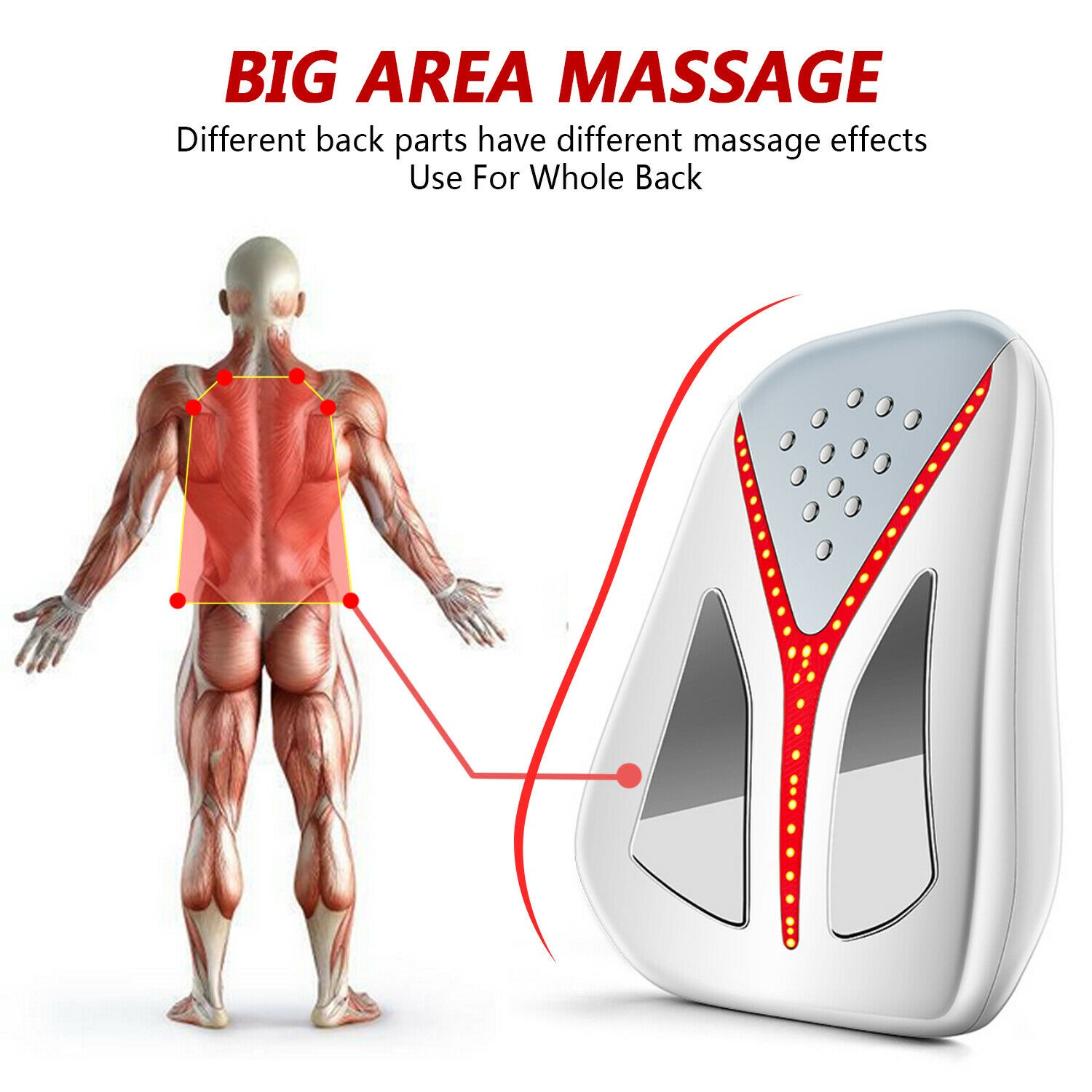 Back Massager with Heat TENS EMS Unit Muscle Stimulator for Low Back Pain Relief