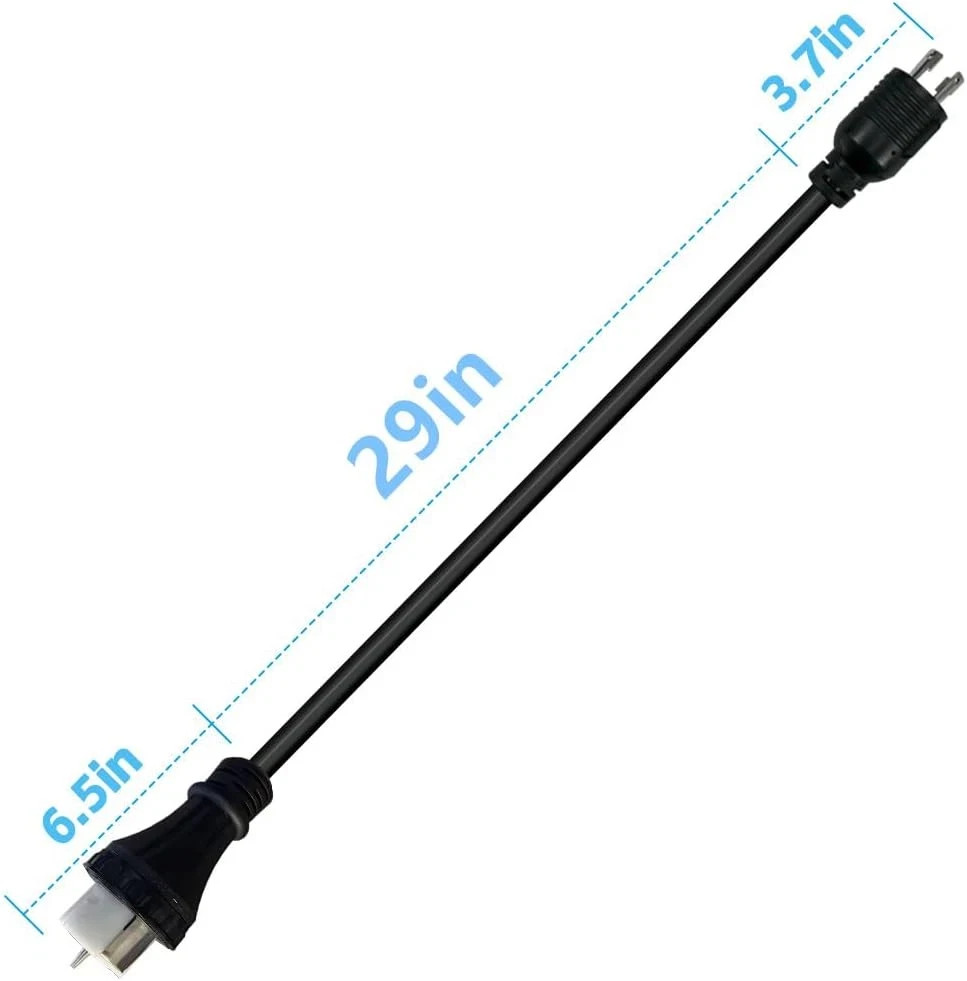 NEMA 3Ft L14-30P to 50A SS2-50R with Locking Ring 120V/240 30 Amp 4 Prong Male t