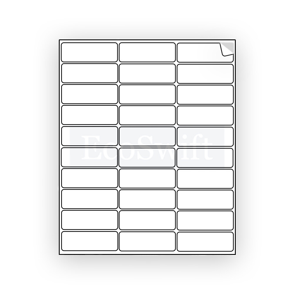 90000 2.625 x1 EcoSwift Laser Address Shipping Adhesive Labels 30/sheet 1 x2 5/8
