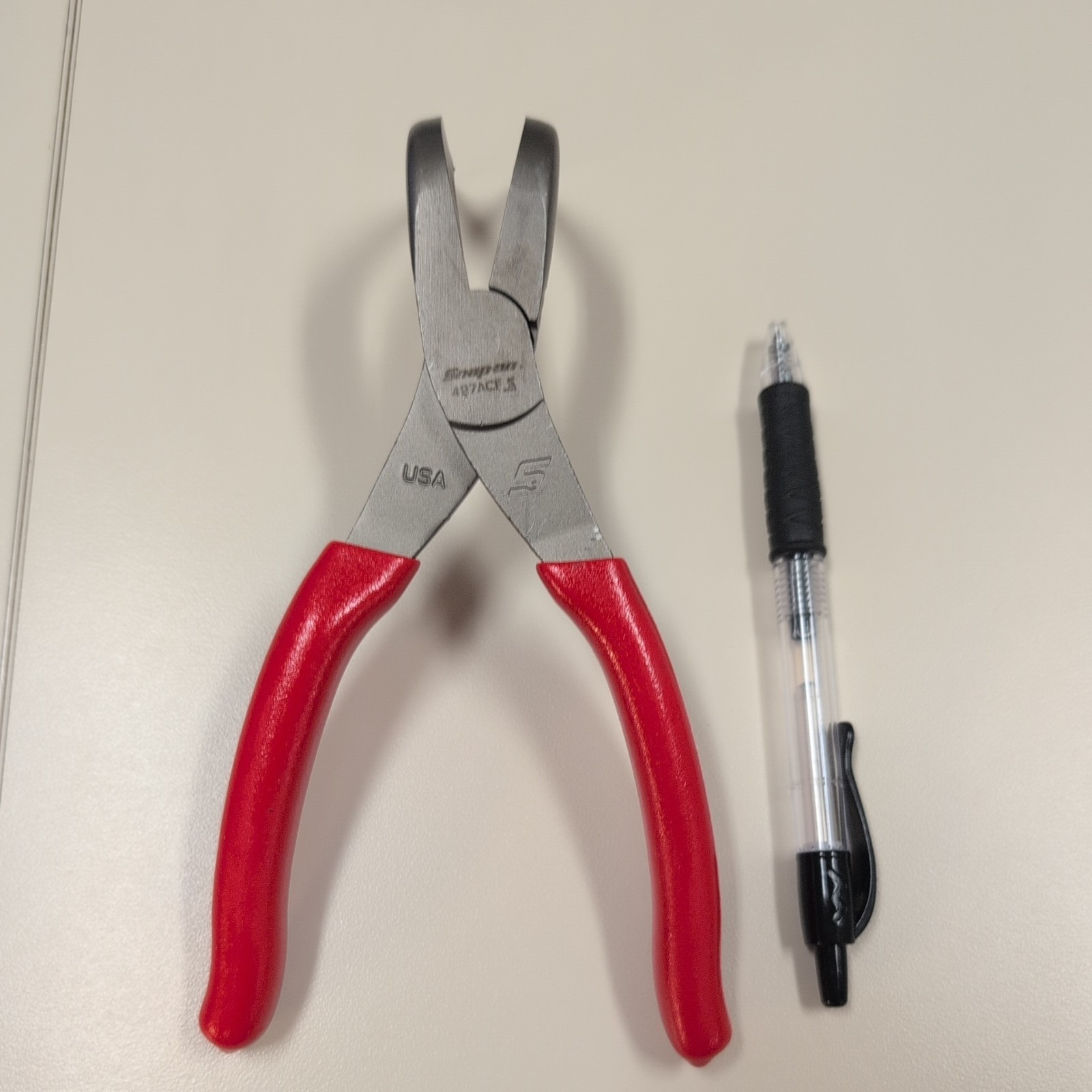 New! Snap On 497ACF 7″ 90 Degree Angle Talon Grip Needle Nose Pliers , Red