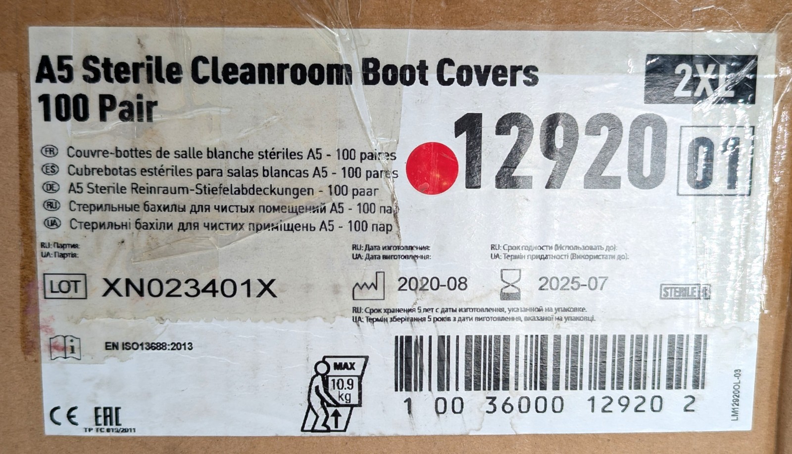 NOS! Lot of 25 Pairs Kimtech A5 Sterile Cleanroom Boot Covers 2XL, #12920