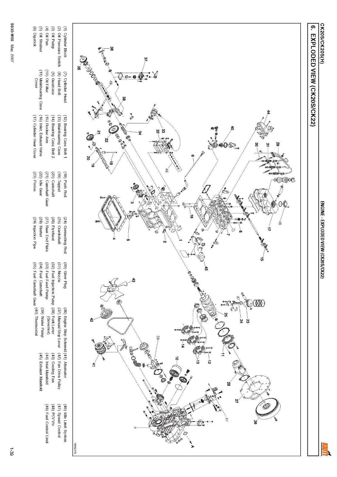 3C 3A 4A 3B 4B Series Industrial Diesel Engines Workshop Manual Fits Daedong 261