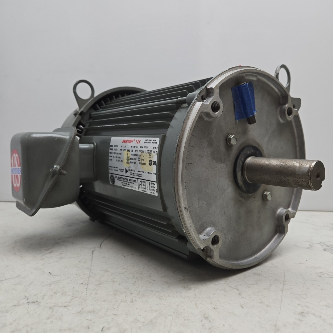 Us Motors B099A UniMount 3Hp Motor 3Ph 1750 Rpm 208-230/460V 9.3-9.0/4.5A 182Tc