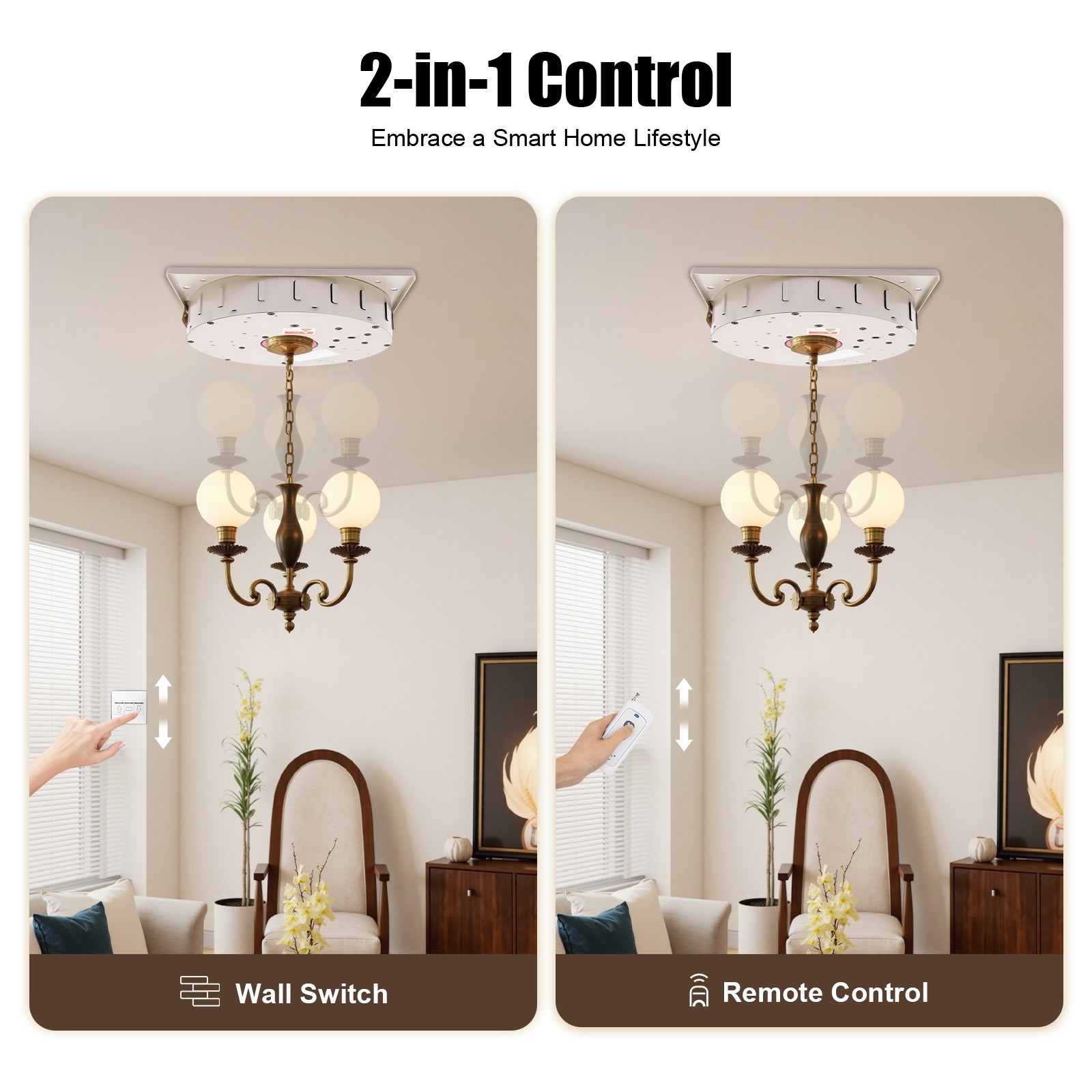 Chandelier Lifter Electric Motor Pendant Lamp Hoist Lifting System 50kg/110lbs