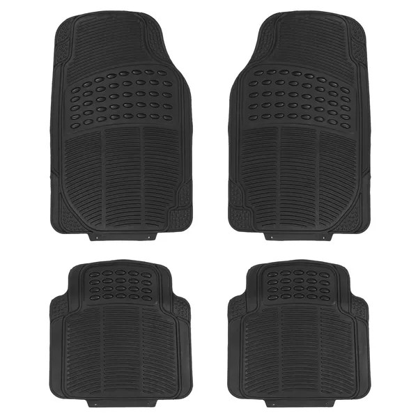 4Pcs PVC Rubber Car Floor Mats Front Rear Set Trimmable Universal Fit SUVs
