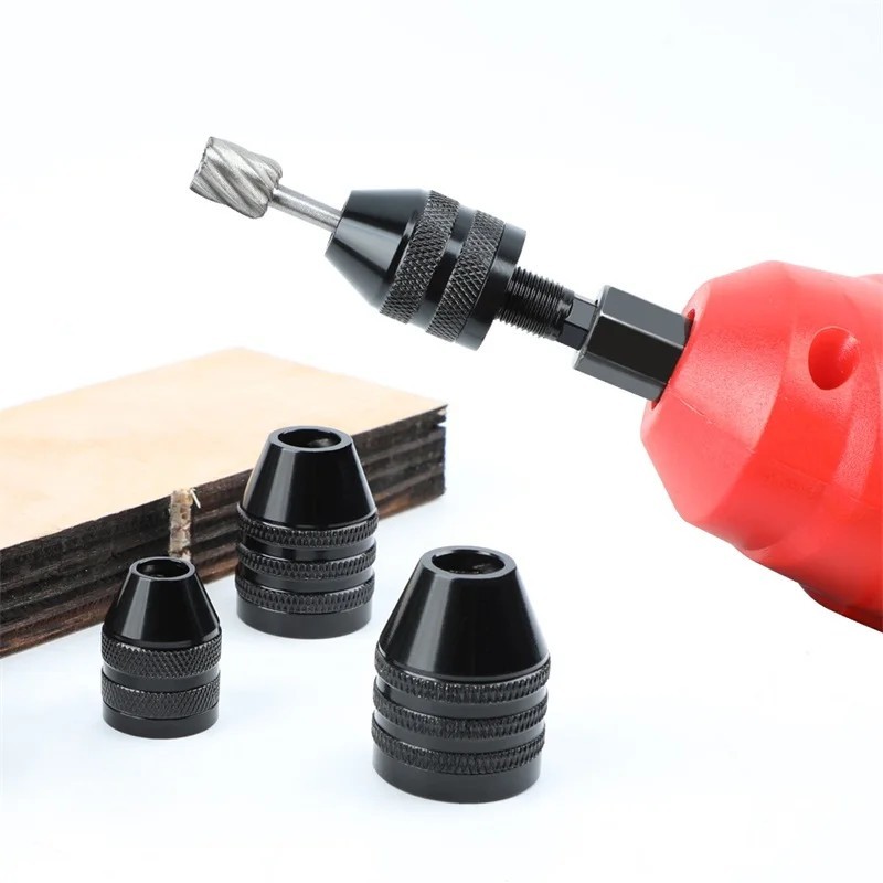 Keyless Drill Chuck 14 Hex Shank Adapter 0.3-3.6mm Quick Change Impact Driver