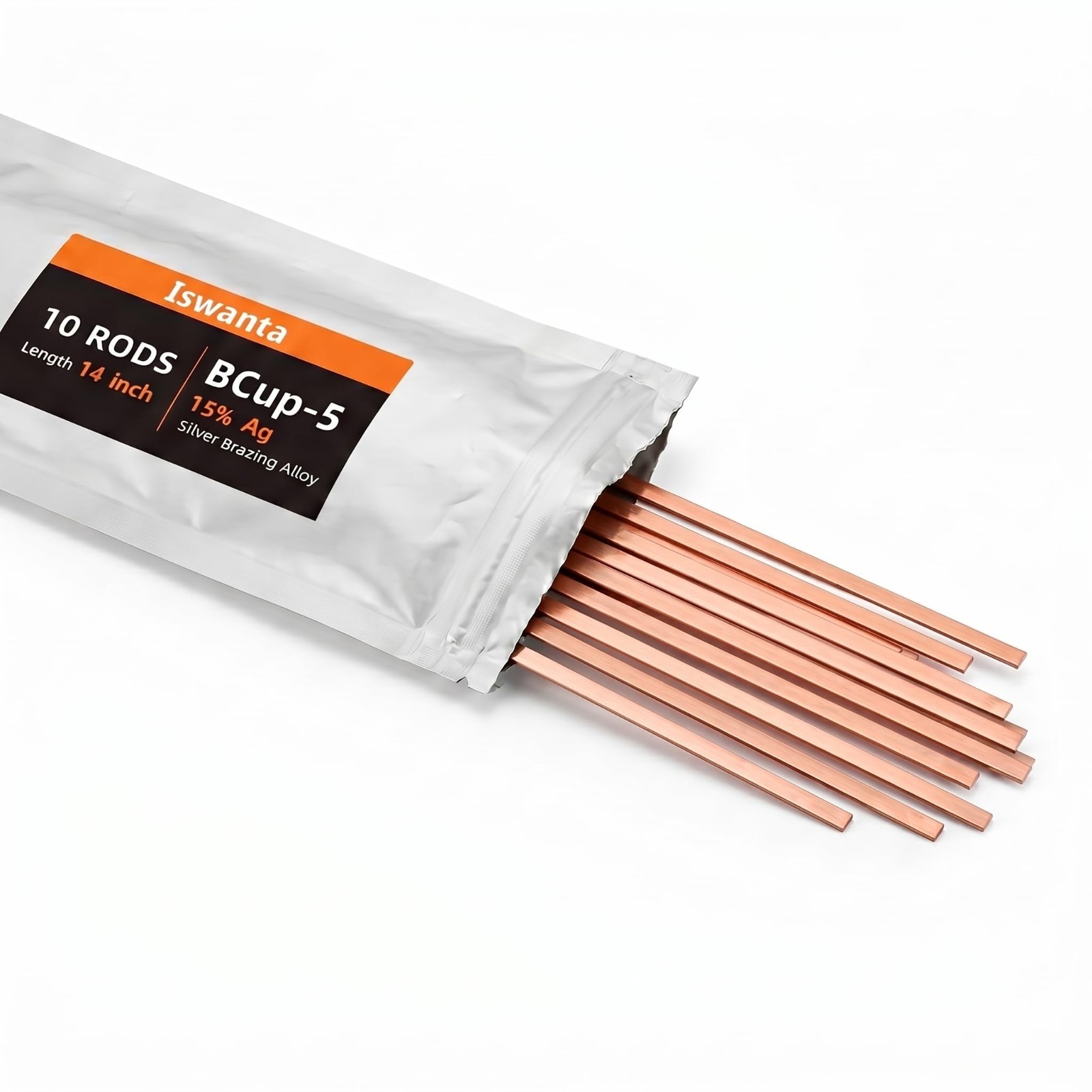 15% Silver Brazing Rods – 10 Flat Sticks 0.050″ x 1/8″ x 14″ for HVAC, AC, Refri
