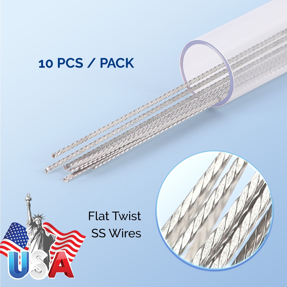 Orthodontic Lingual Retainer Wire Stainless Steel Flat Straight Twist Dental Kit