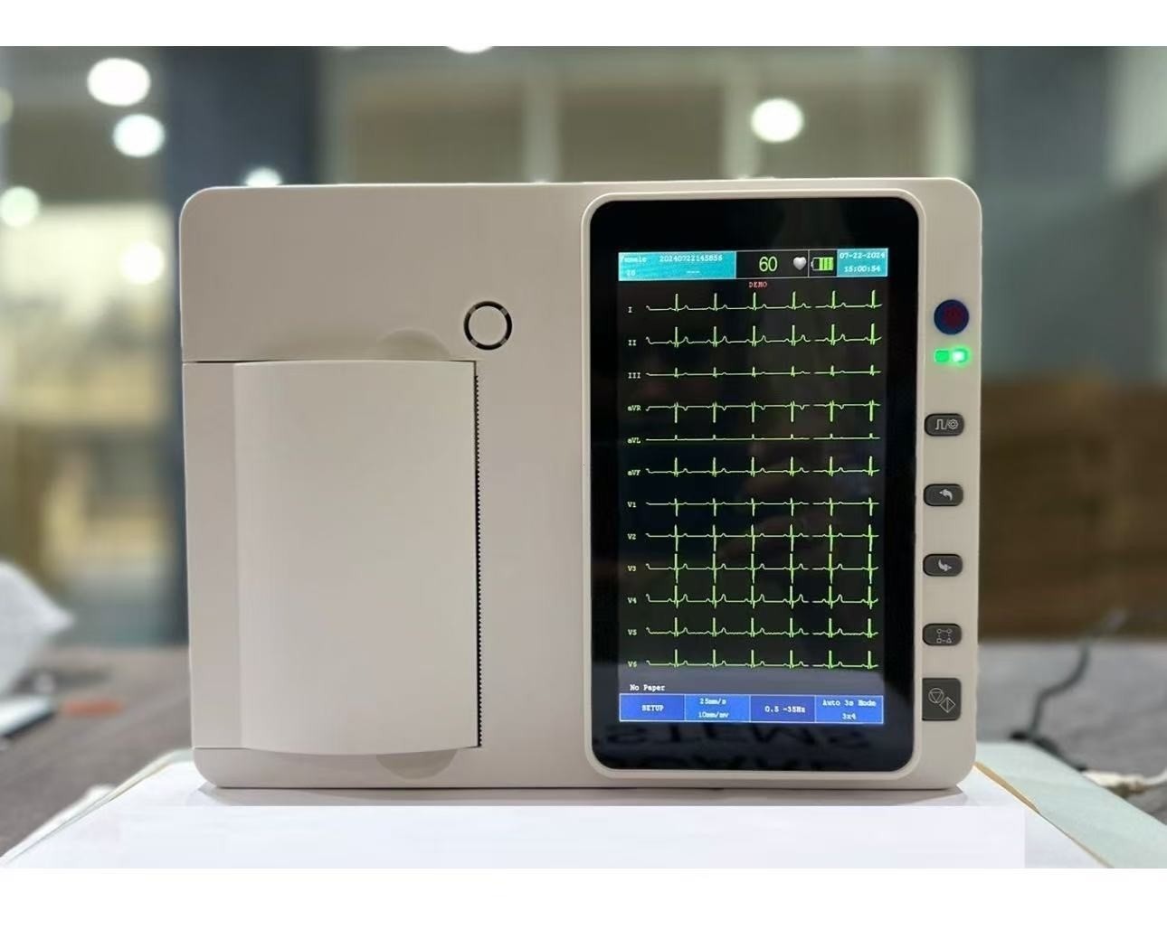 7″ Touch Screen 12-Lead 3-Channel ECG EKG Machine Portable