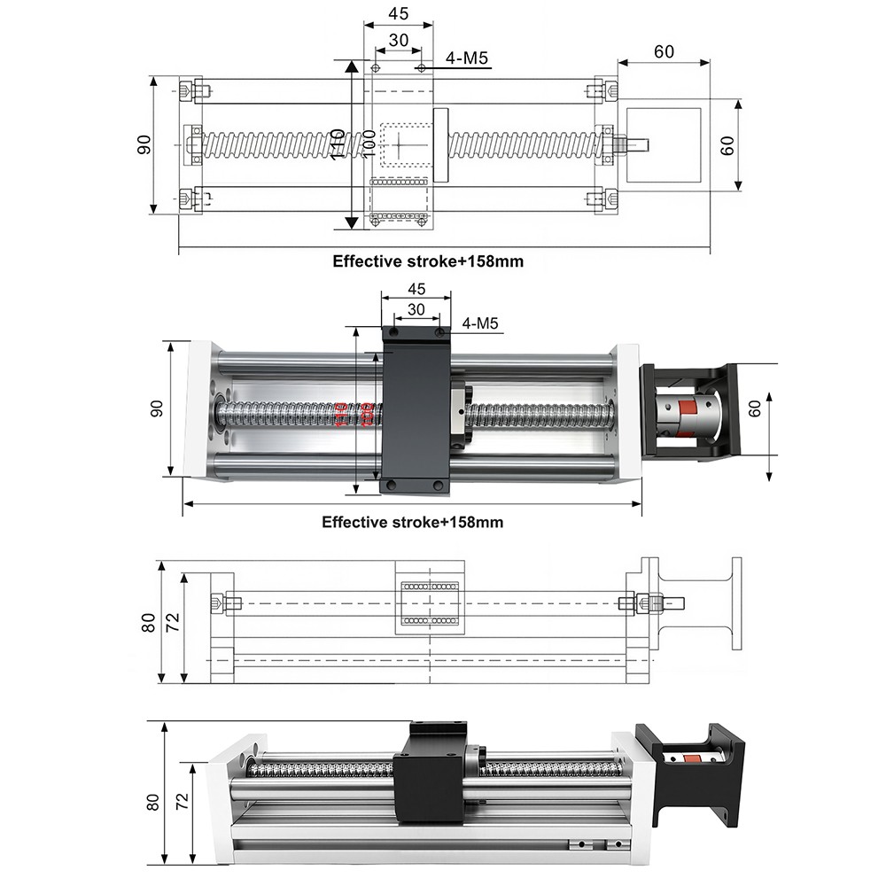 Ball/T-type Screw Slide Sliding Table Guide Linear Stage CNC Motion Module Slide