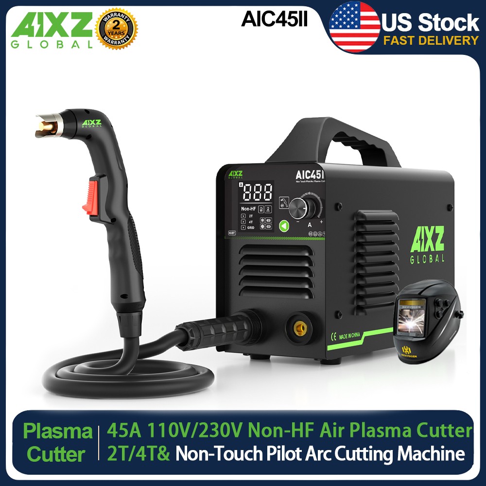 AIXZ Arc Plasma Cutting Machine 110/230V 45Amp Non Touch Non-HF Cutter w/Helmet