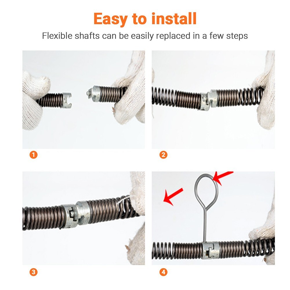 Drain Cable Sewer Cable 45′ x 5/8″ Drain Cleaning Cable Auger Snake Pipe No Core