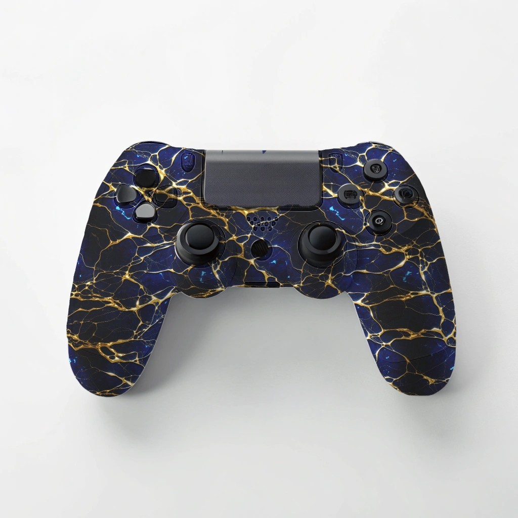 Azure Marble with Gold Veins 42 – 16″ x 48″ Hydrographic Film Hydro Dipping