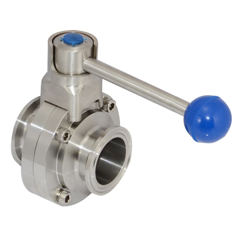 1.5″ inch 38 MM Sanitary Butterfly Valve Tri Clamp W/ 2″ ferrule Stainless Steel