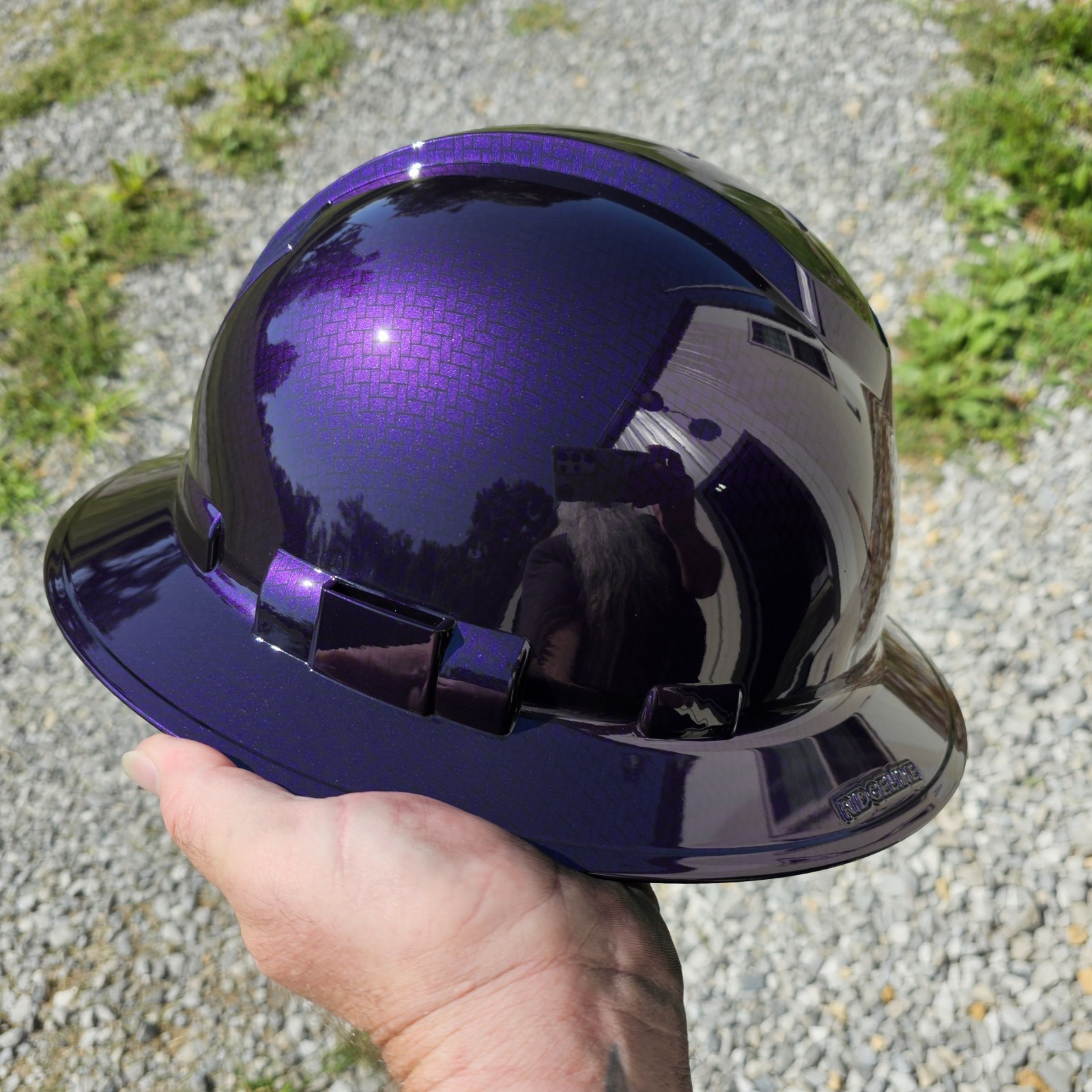 TYPE 2 FULL BRIM Hard Hat WITH FOAM custom hydro dipped , PLUM CRAZY PURPLE CF