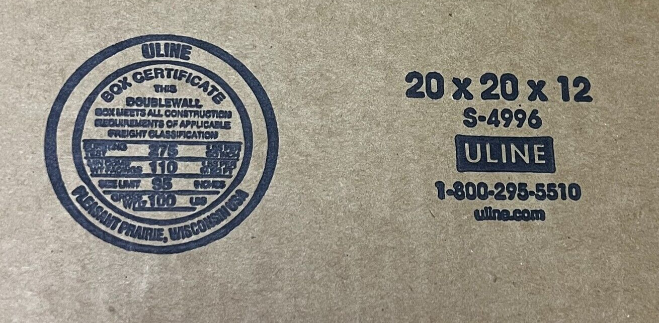 20″ x 20″ x 12″ Cardboard Corrugated Box – DOUBLE WALLED