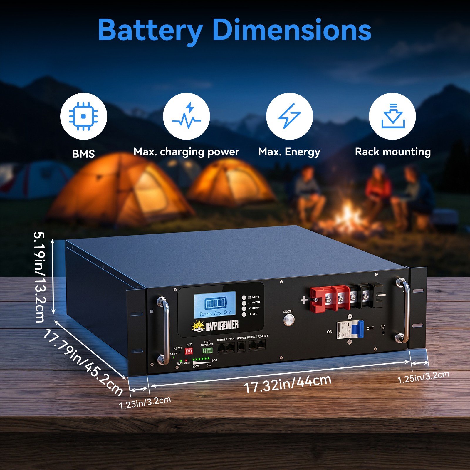 5.12kWh 48V 100Ah LiFePO4 Lithium Battery Server Rack Battery 3U Solar System