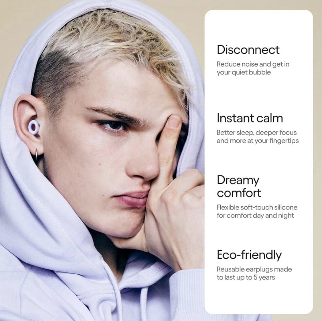 Loop Quiet 2 Ear Plugs – Ultra-Comfy Reusable Noise-Reducing Earplugs, Violet