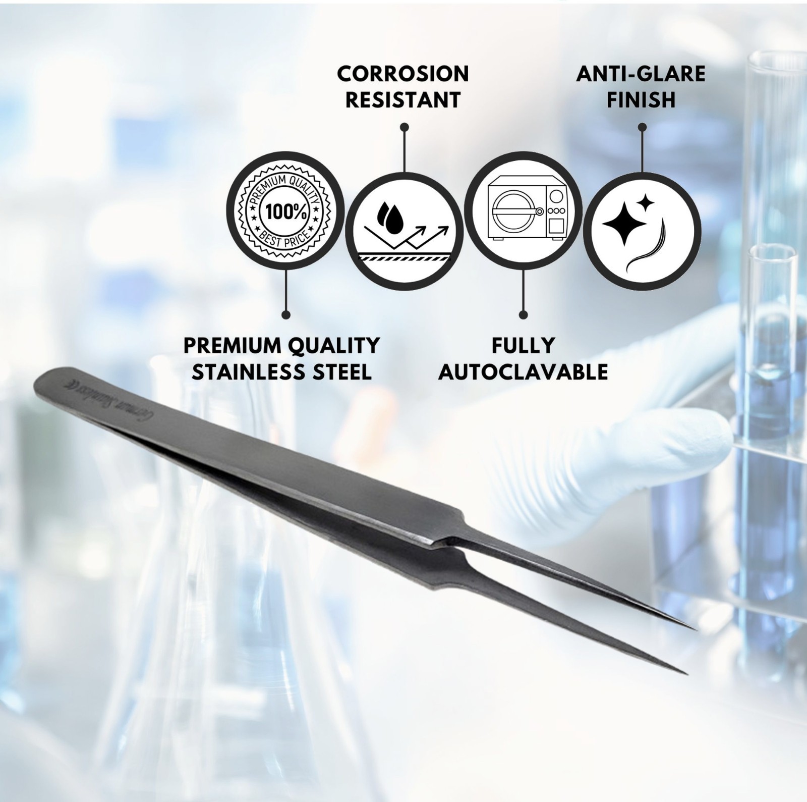 12 Hemostat Forceps 5.5″ Locking Clamps Stainless Steel STR + CRV Pet Paws Print