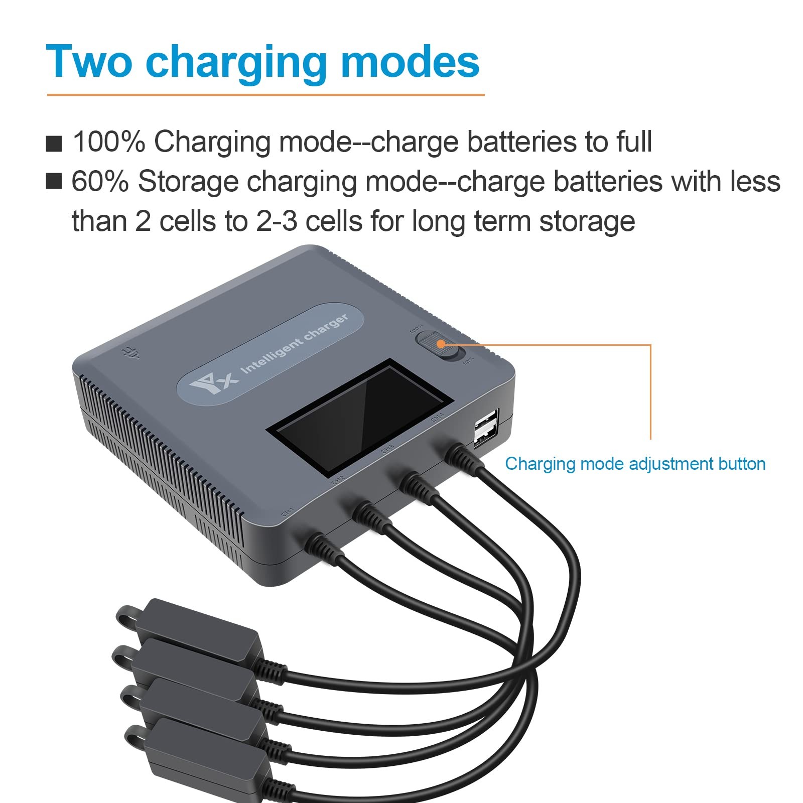 Hanatora Lcd Display Battery Charger For Dji Air 2Smavic Air 2 Drone And Remote