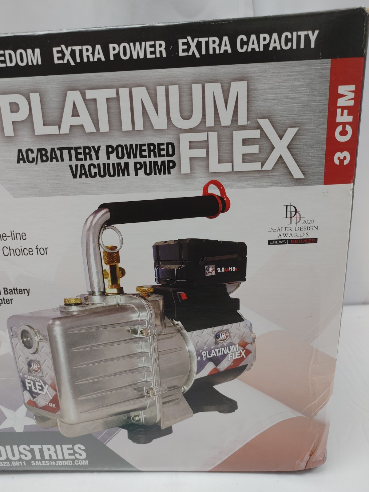 JB INDUSTRIES DV-85-FLEX PLATINUM FLEX AC/Battery Powered Vacuum Pump – SEALED