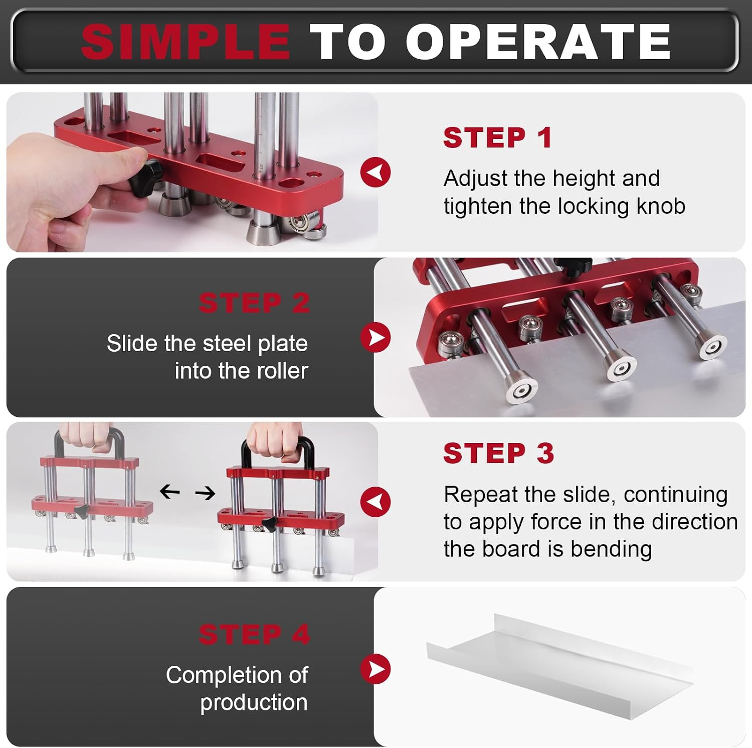Three-Station Sheet Metal Bender, Edge Roller Bender for Standing Seam Roofing T