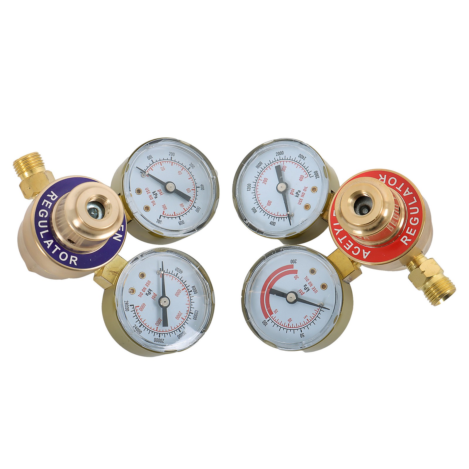 Oxygen Acetylene Gas Regulator Welding Cutting Torch Dual Gauge CGA540 & CGA200